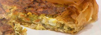 ZUCCHINI PIE WITH FETA CHEESE AND TRADITIONAL FILLO PASTRY
